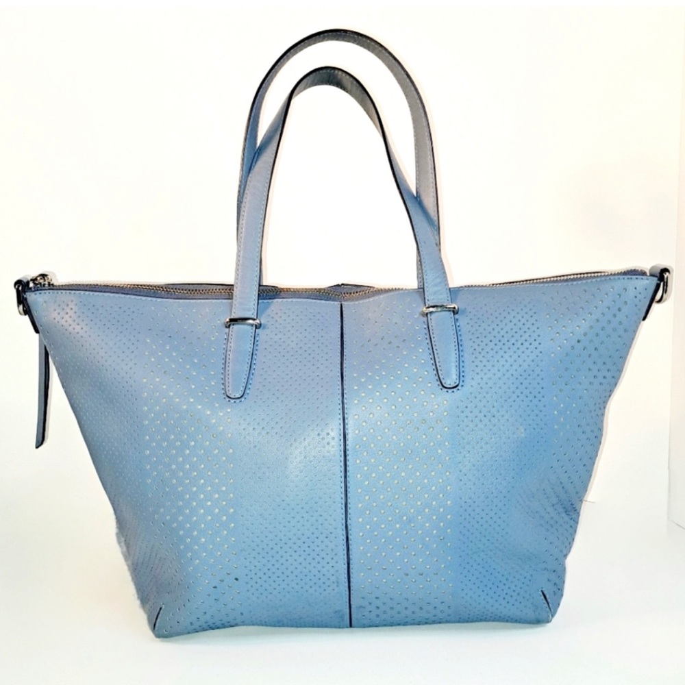 Coach Perforated Leather Satchel Tote